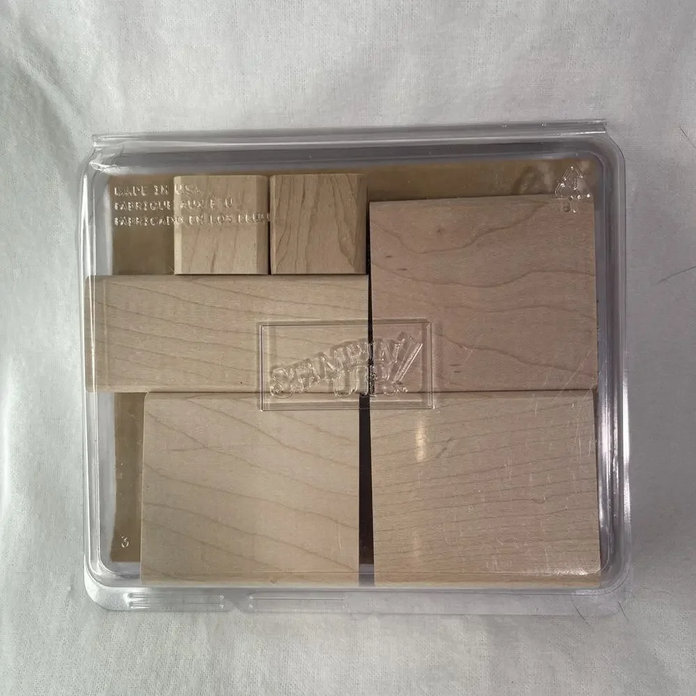 Stampin Up Holiday Collection Wood Rubber Stamp Set of 6 Unmounted Holiday NEW